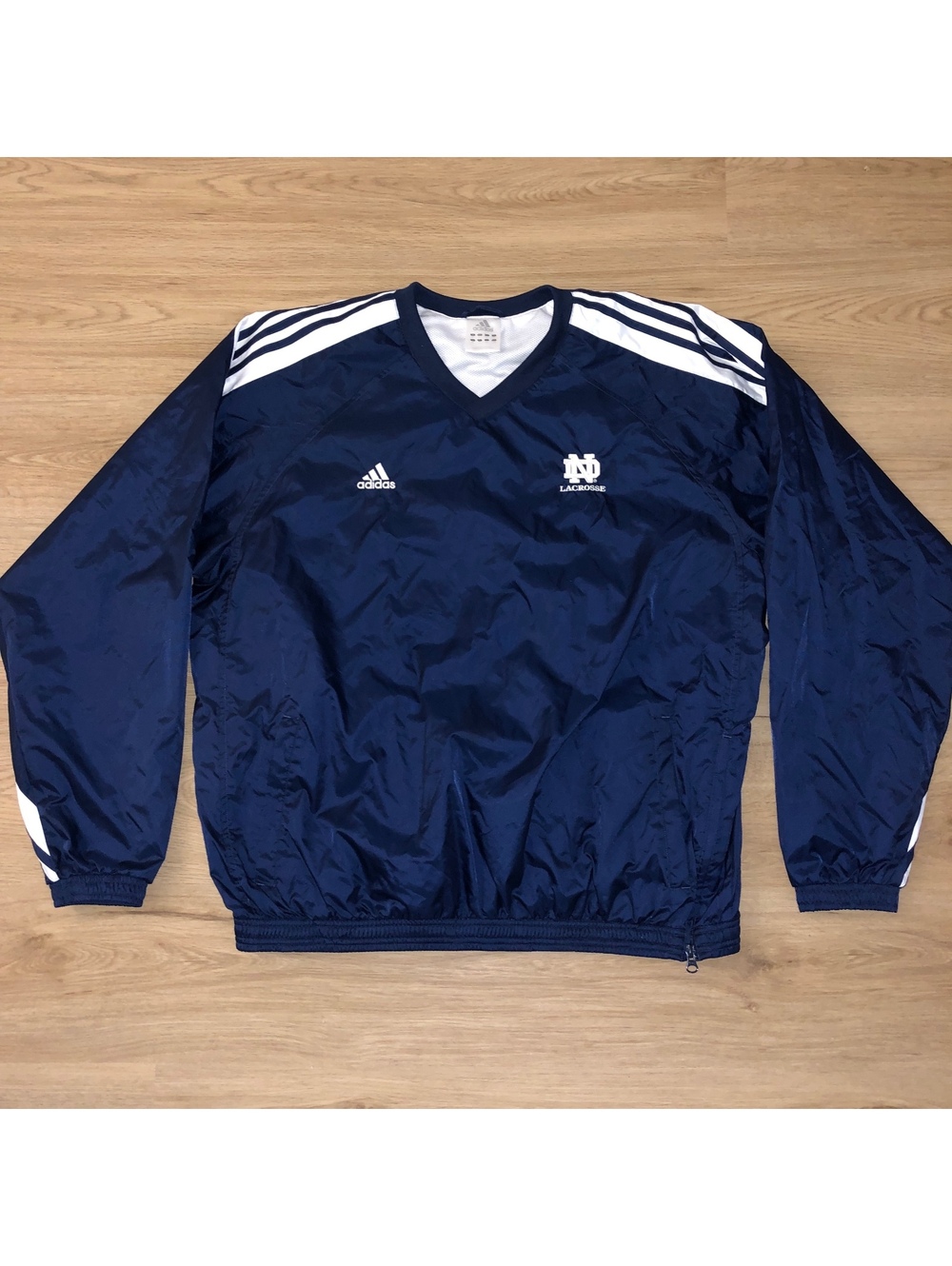 VINTAGE ADIDAS NOTRE DAME FIGHTING IRISH LACROSSE WINDBREAKER JACKET MENS SZ XL